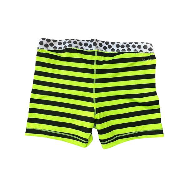NIKE womens Green and Black Striped Polka Dot Compression Shorts Athletic Sz XL - Picture 6 of 6